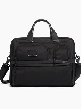 Tumi Black Nylon Laptop Briefcase with Dual Handles